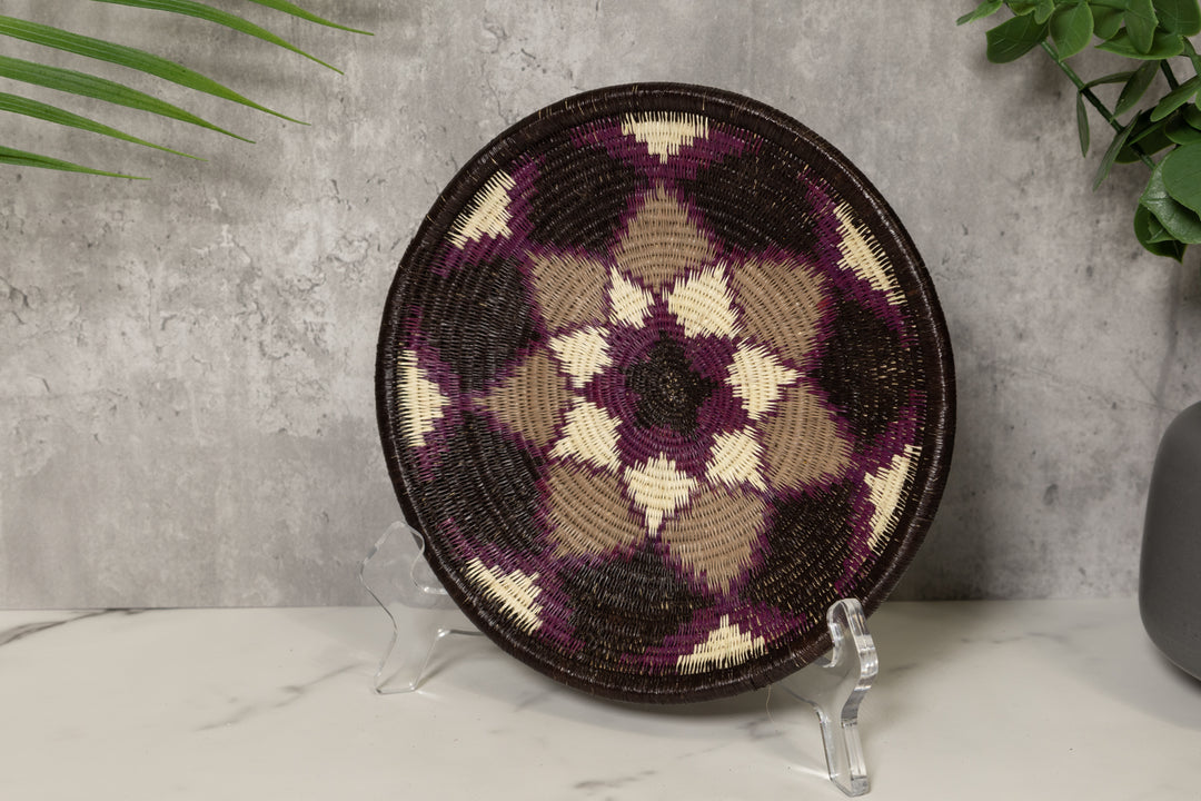 Striking Purple and White Bowl Basket Plate