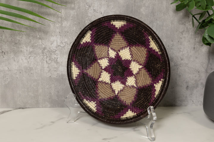 Striking Purple and White Bowl Basket Plate