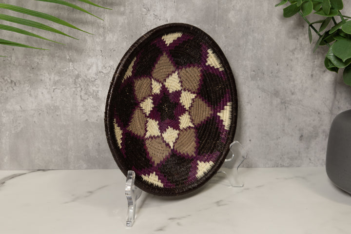 Striking Purple and White Bowl Basket Plate