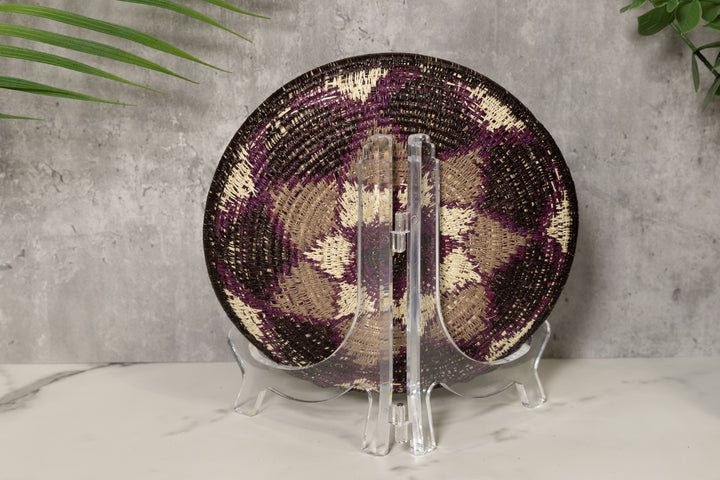 Striking Purple and White Bowl Basket Plate