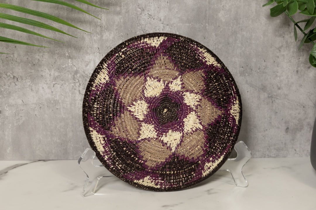 Striking Purple and White Bowl Basket Plate