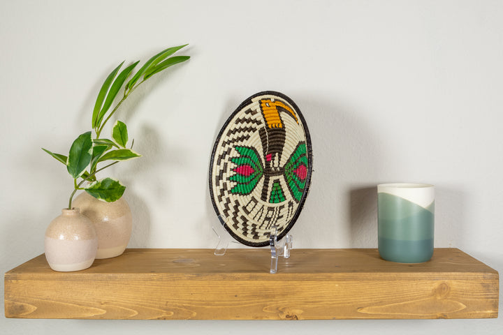 Black Gold And Green Toucan Basket Plate