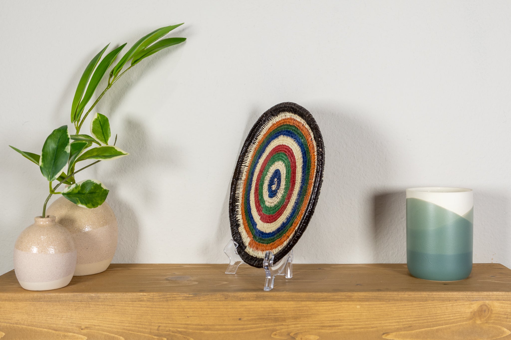 Rainbow Bullseye Small Basket Plate