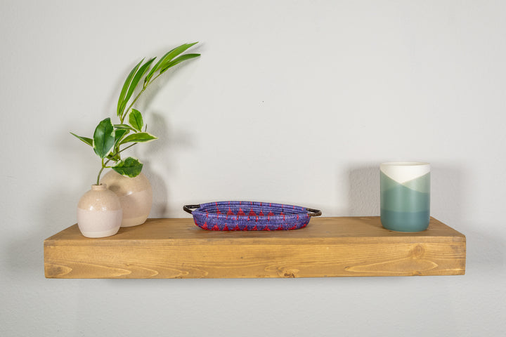 Red and Purple Basket Plate with Handles