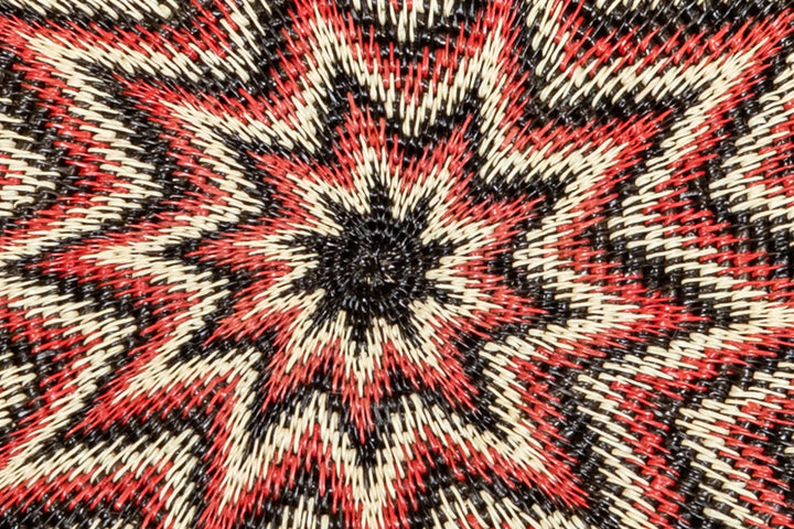 Galaxy Red Black And White Bursting Star Basket Plate