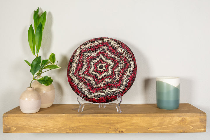 Black Red And White Super Nova Basket Plate