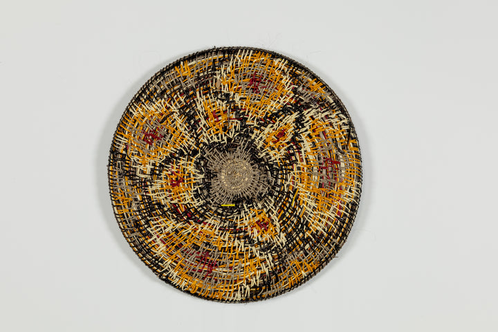 Stunning Yellow and Red Floral Flower Basket Plate