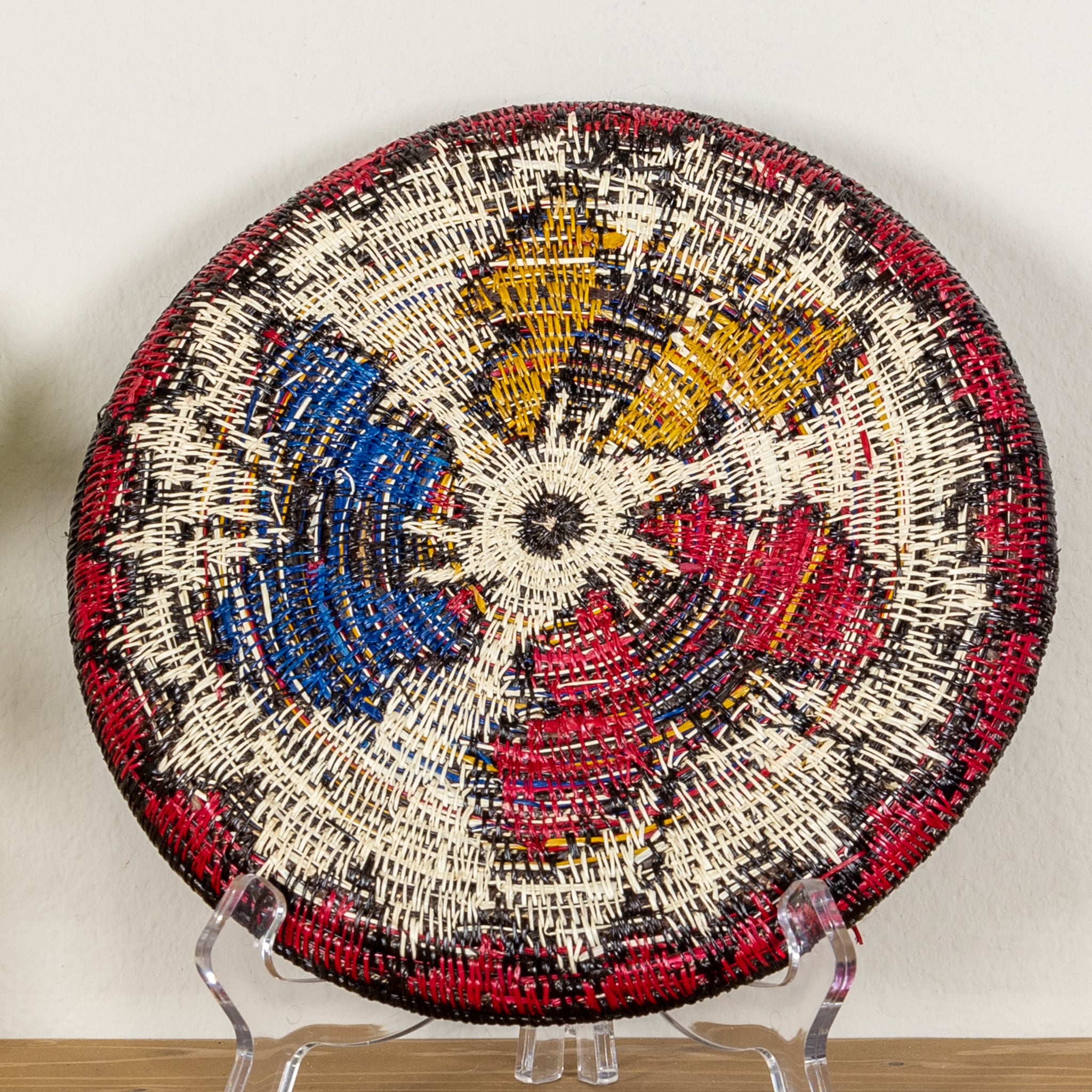 Red Blue And Gold Butterfly Basket Plate