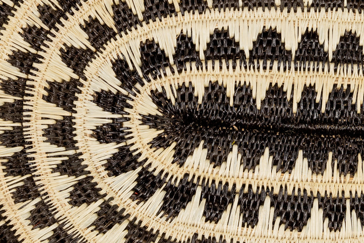 Black and White Oval-Shaped Basket Plate