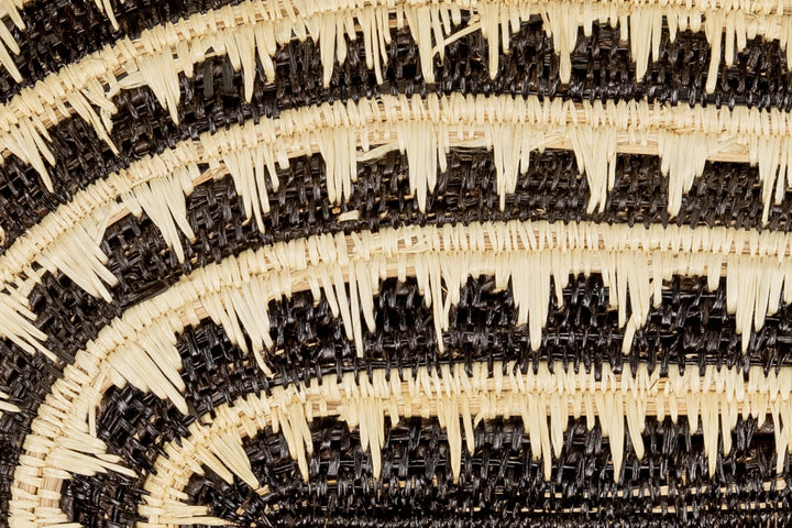 Black and White Oval-Shaped Basket Plate