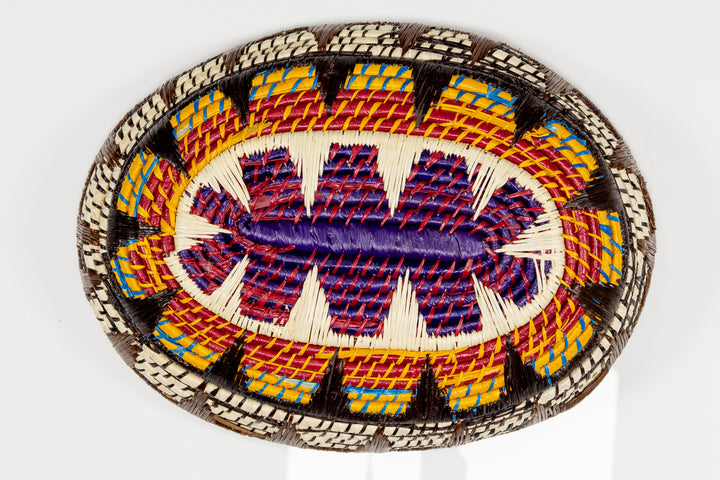 Multi-Color Oval-Shaped Basket Plate