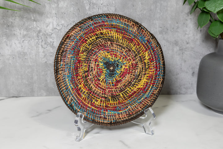 Multi-Color Star Burst Basket Plate