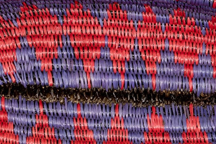 Red and Purple Basket Plate with Handles