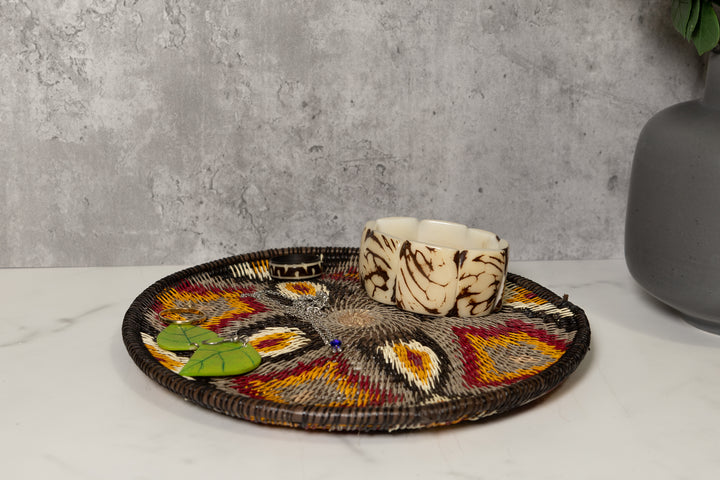 Goldenrod Floral Flower Basket Plate