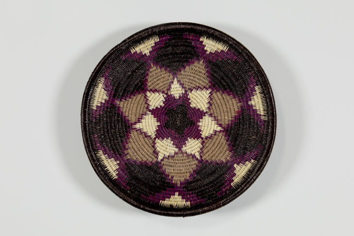 Striking Purple and White Bowl Basket Plate