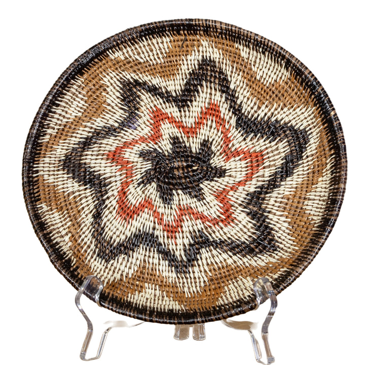 Black Red And Brown Star Burst Basket Plate