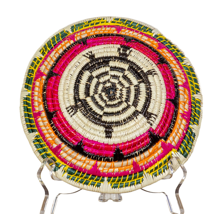 Pink Black And Yellow Turtle Basket Plate