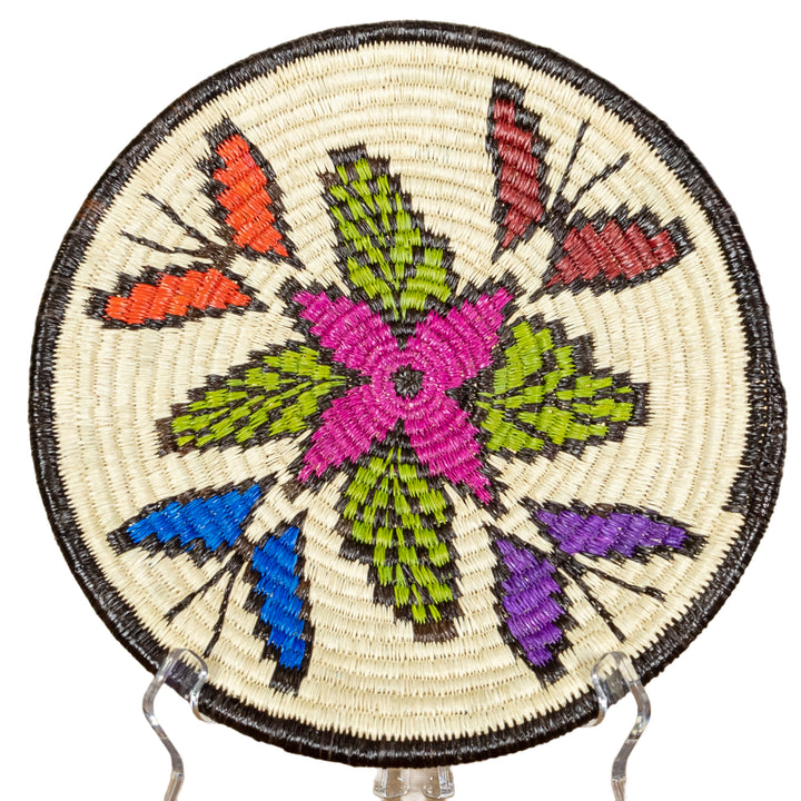 Rainbow of Colors Butterfly Flower Basket Plate