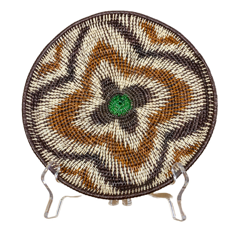 Galaxy Green Center Flower Basket Plate