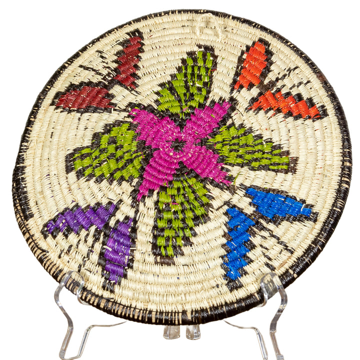 Rainbow of Colors Butterfly Flower Basket Plate