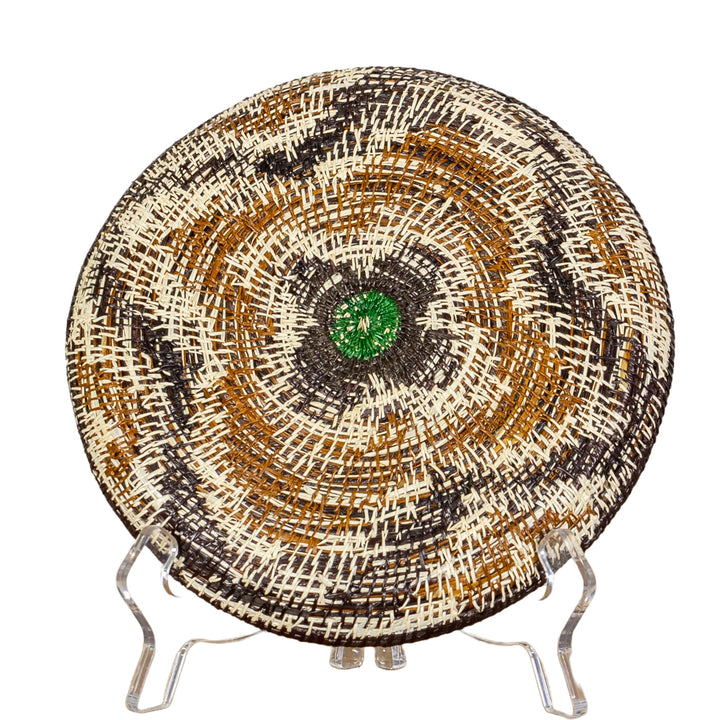 Galaxy Green Center Flower Basket Plate