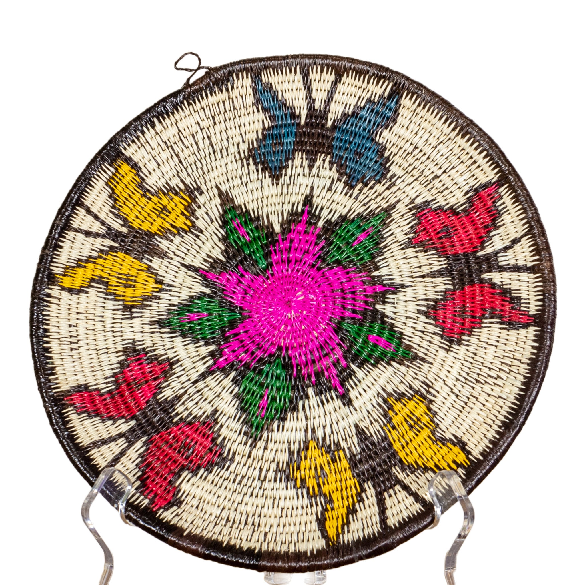 Rainbow of Color Butterfly Basket Plate