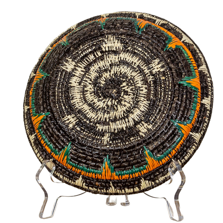 Black Orange And White Turtle Basket Plate