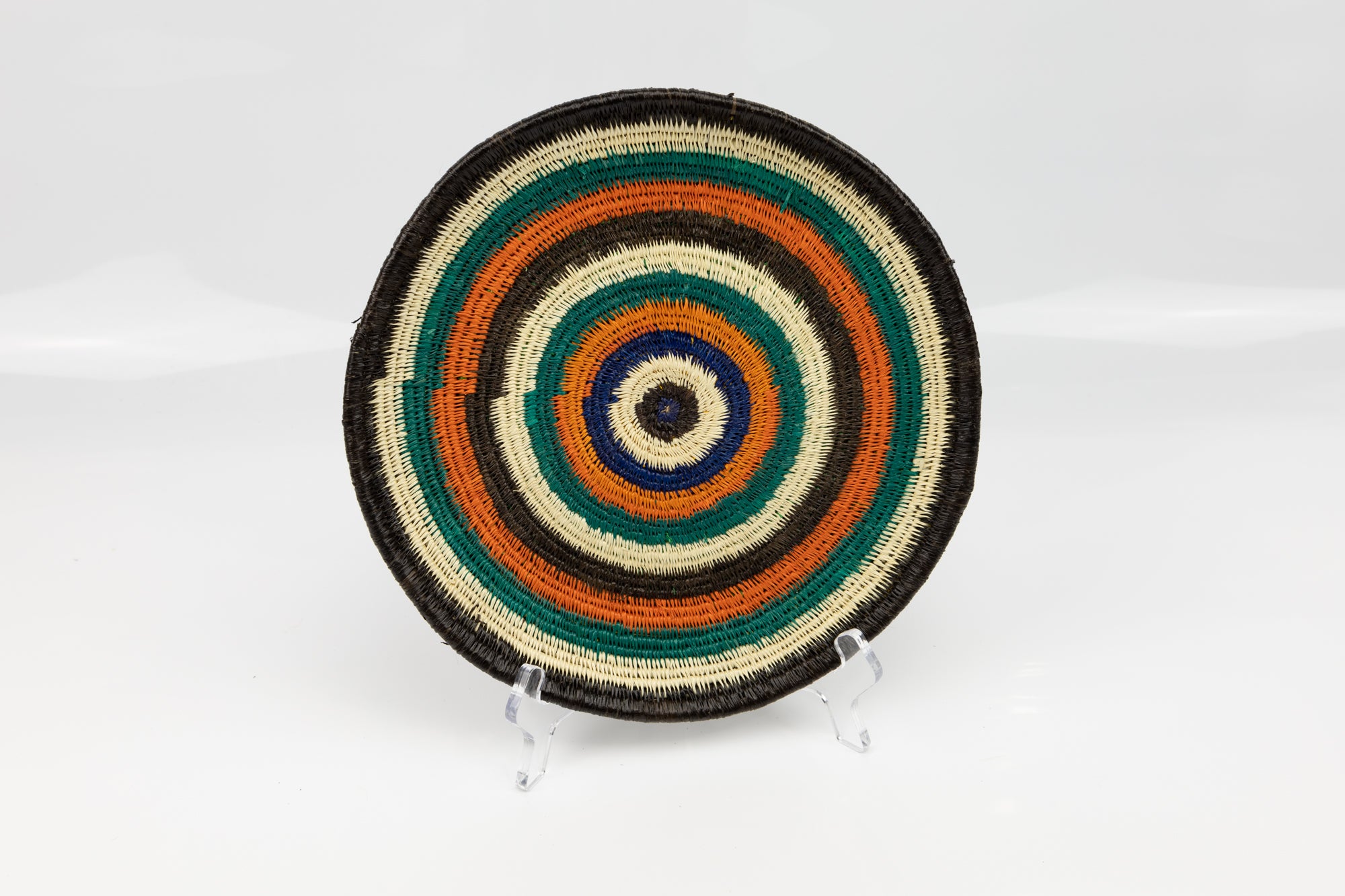 Tropical Circle Woven Basket Plate