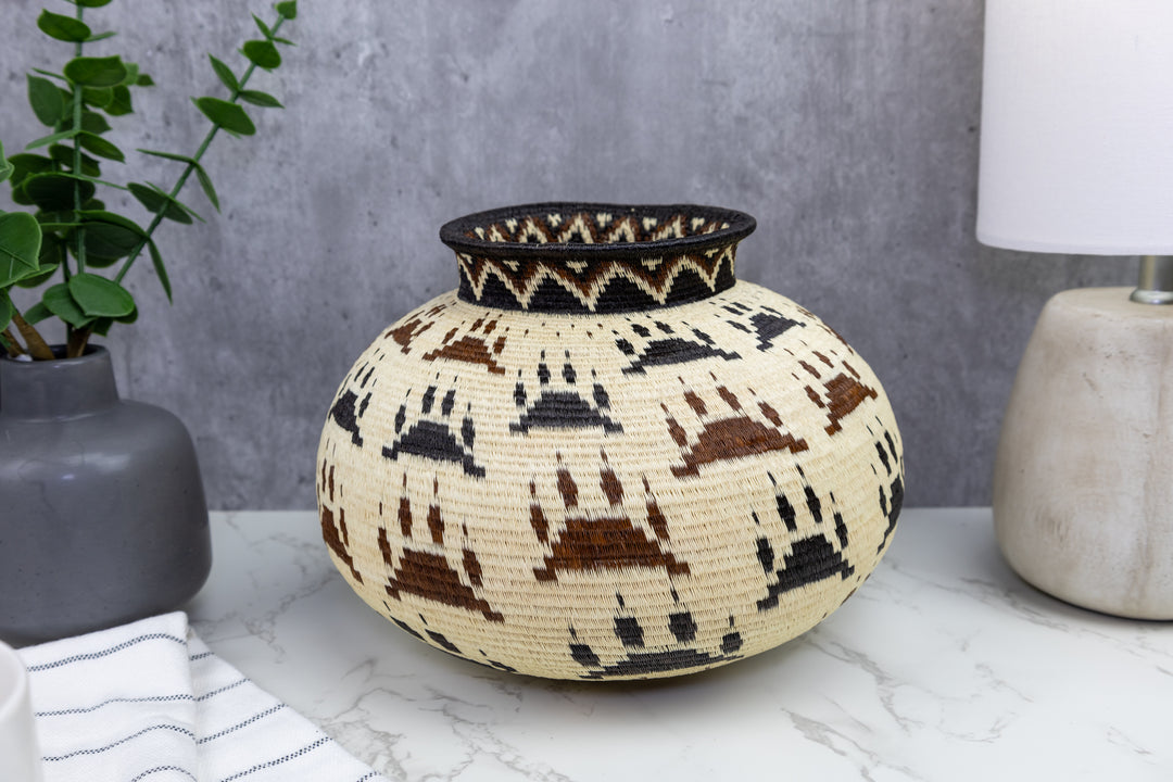 Mountain Lion Paw Woven Basket