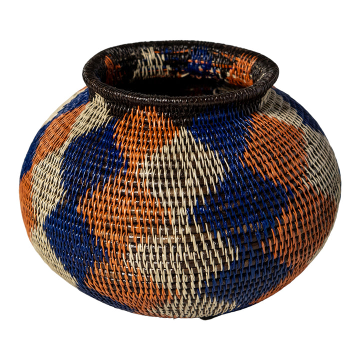Orange And Purple Diamond Woven Basket