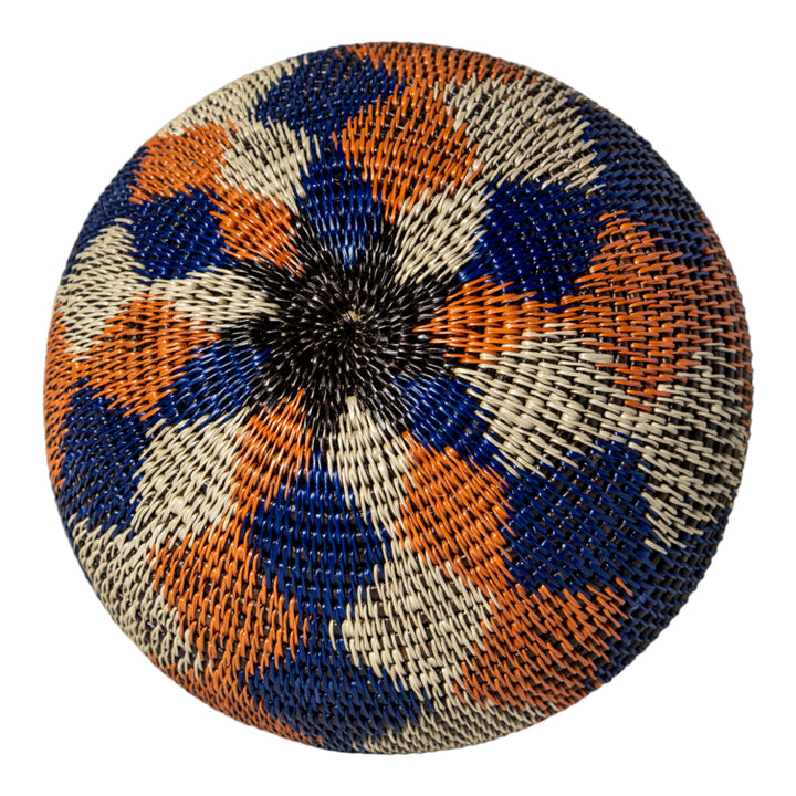 Orange And Purple Diamond Woven Basket