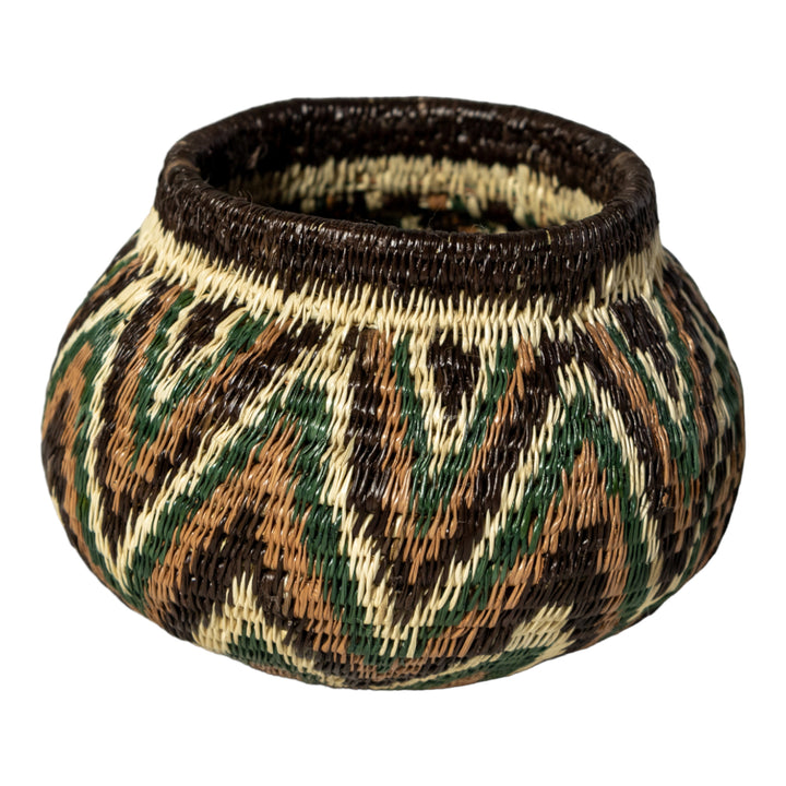 Green Star Pattern Woven Basket