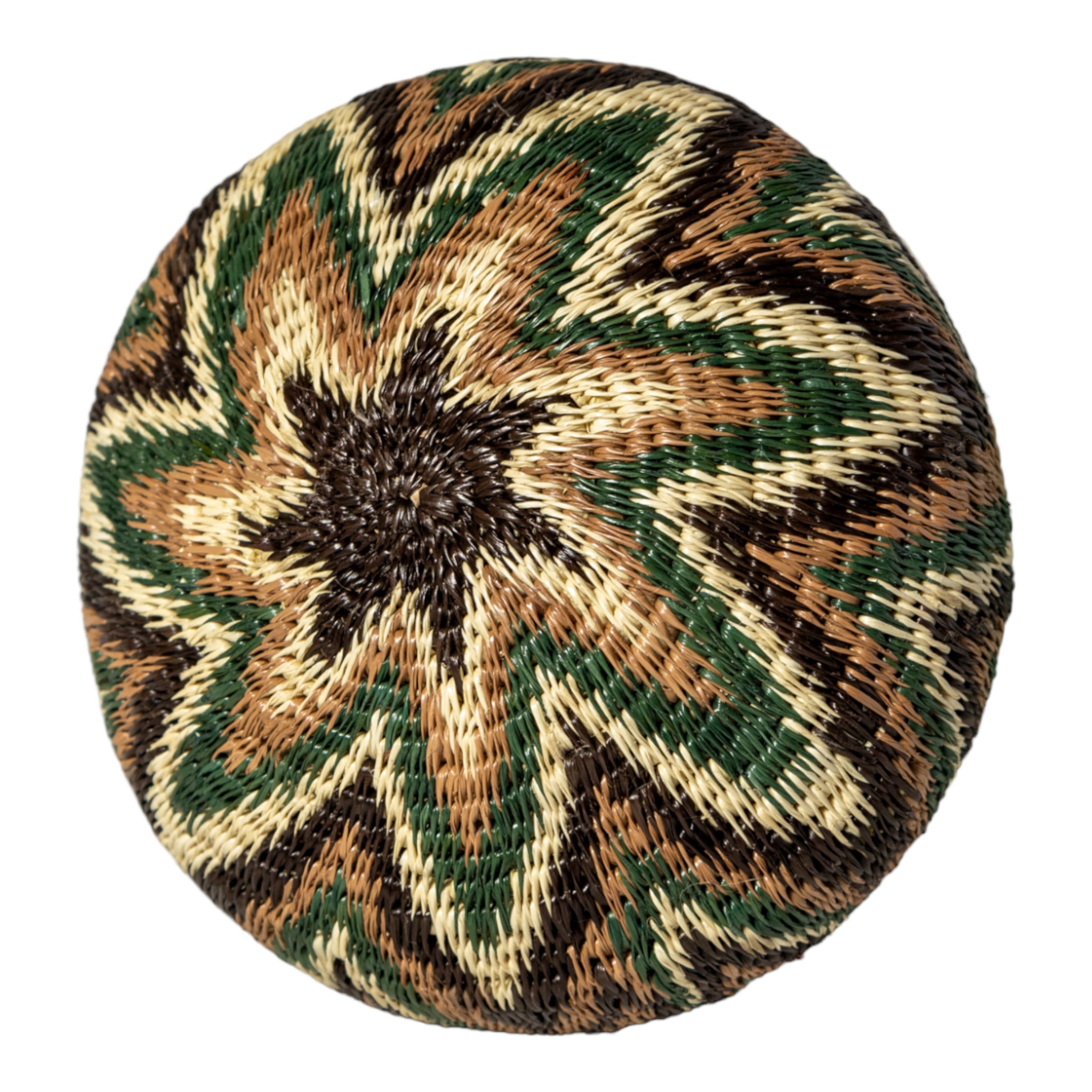 Green Star Pattern Woven Basket