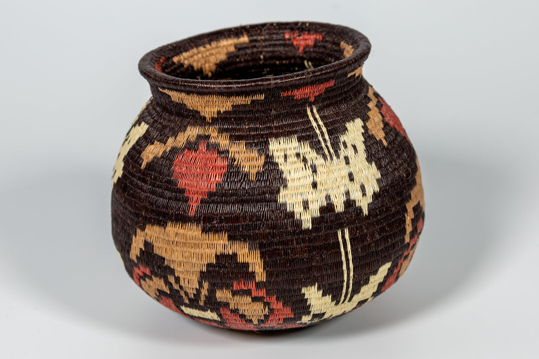 Extraordinary Butterfly And Floral Woven Basket