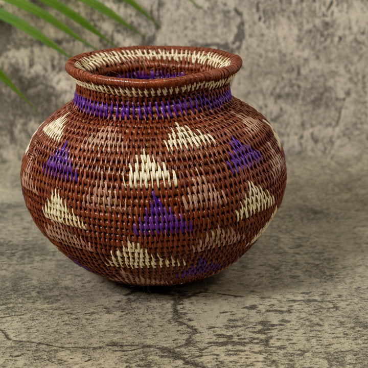 Purple Brown And White Diamond Design Jungle Rainforest Basket