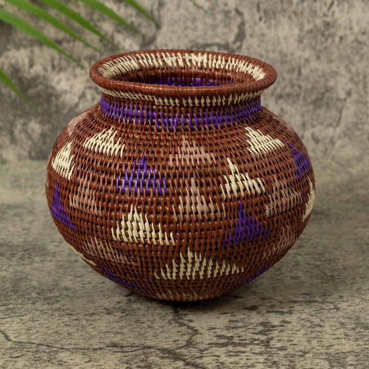 Purple Brown And White Diamond Design Jungle Rainforest Basket