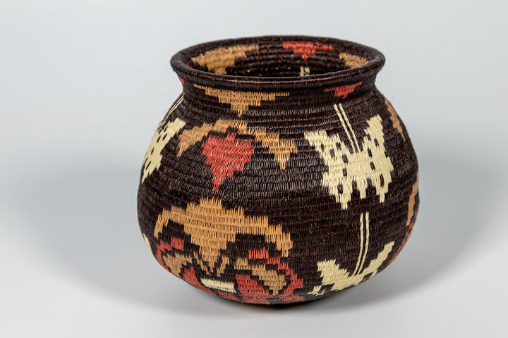 Extraordinary Butterfly And Floral Woven Basket