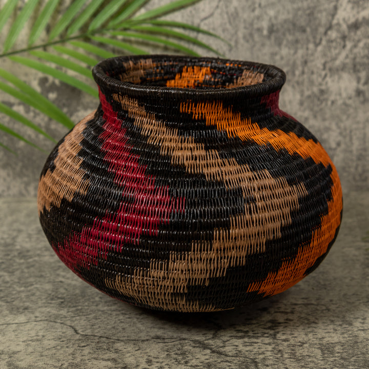 Orange Black And Red Swirl Rainforest Basket