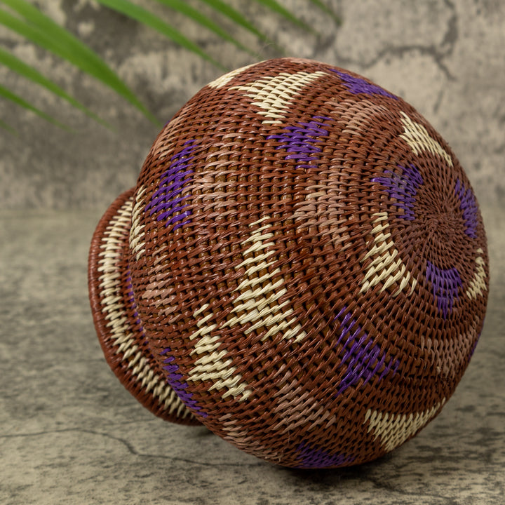 Purple Brown And White Diamond Design Jungle Rainforest Basket