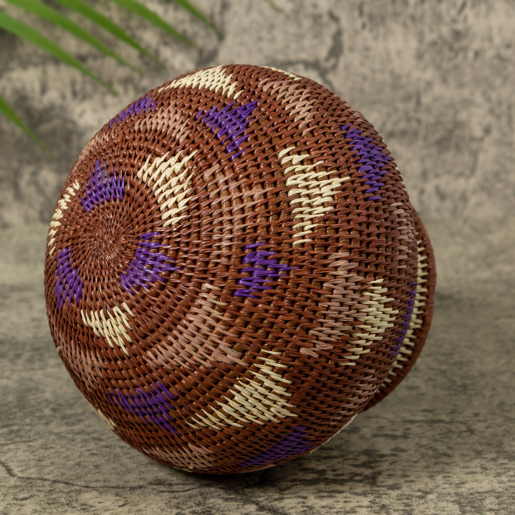 Purple Brown And White Diamond Design Jungle Rainforest Basket
