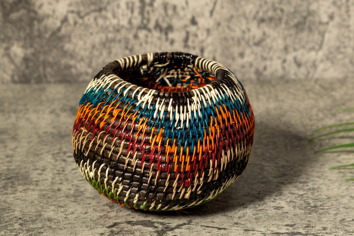 Orange Green Rainforest Serenity Woven Basket With Top