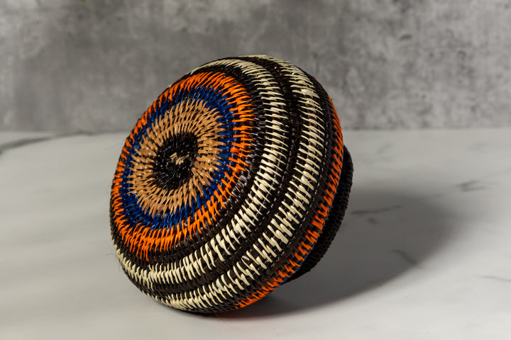 Orange Blue And Purple Woven Basket