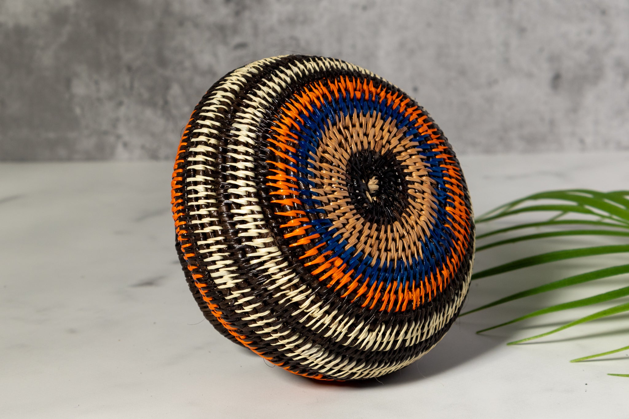 Orange Blue And Purple Woven Basket