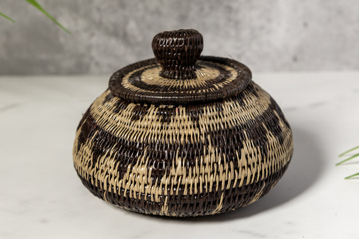 Serene Rainforest Woven Basket With Top