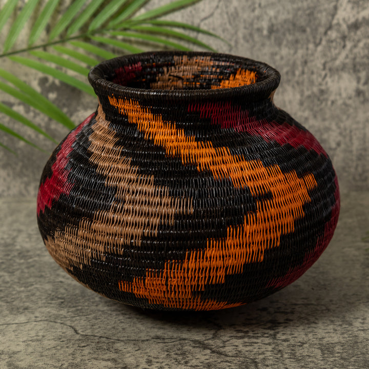 Orange Black And Red Swirl Rainforest Basket
