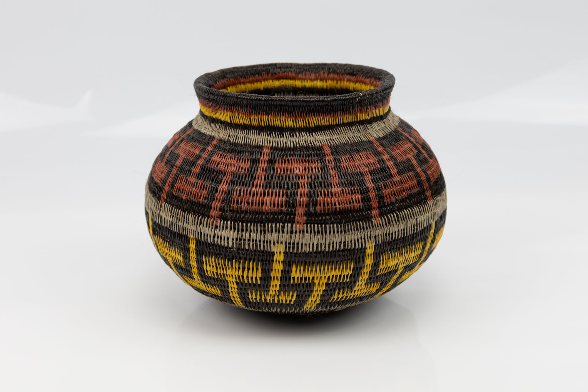 Black Brown and Gold Woven Basket