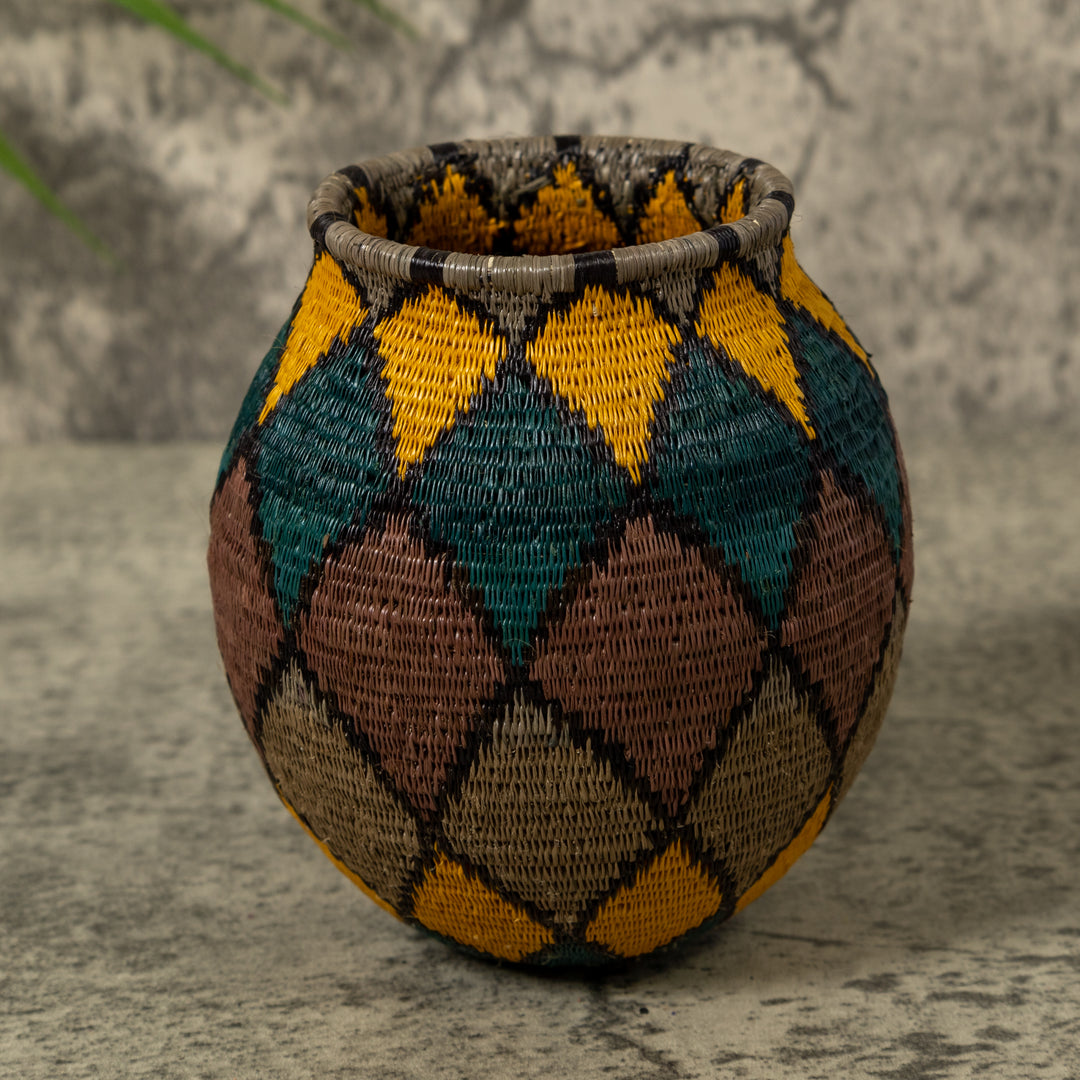 Green Gold and Brown Rainforest Basket