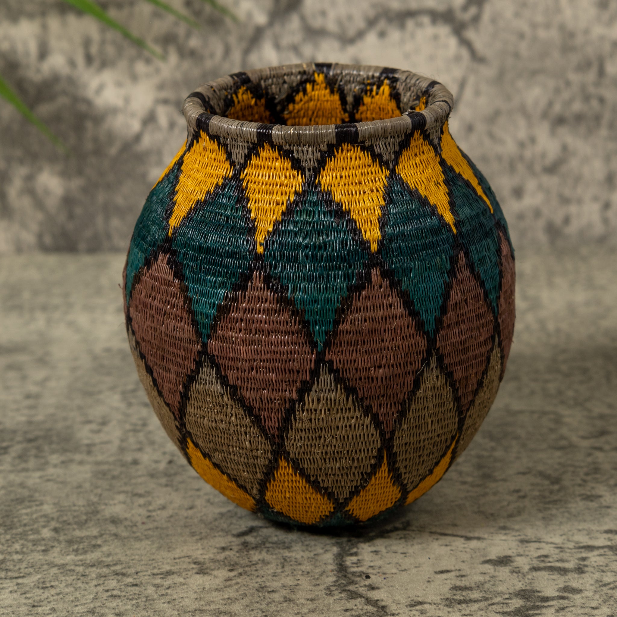 Green Gold and Brown Rainforest Basket