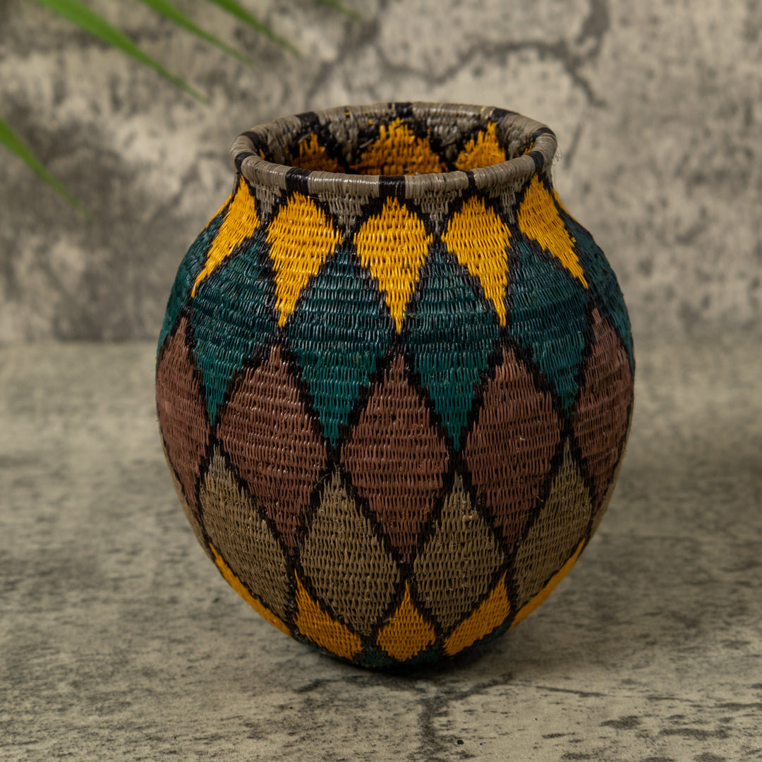 Green Gold and Brown Rainforest Basket