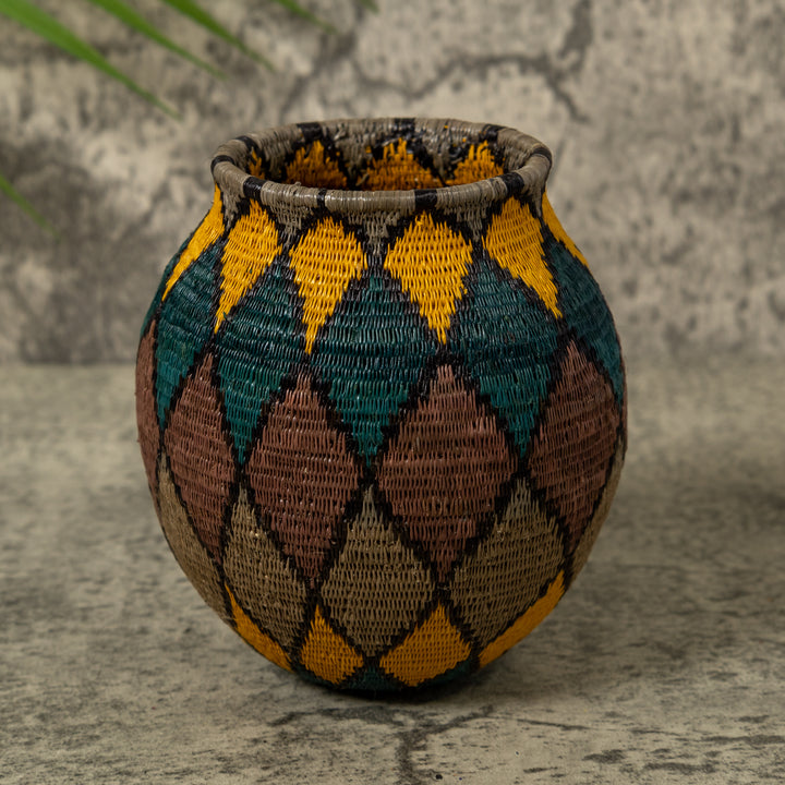 Green Gold and Brown Rainforest Basket